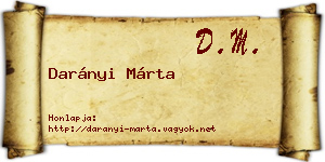 Darányi Márta névjegykártya